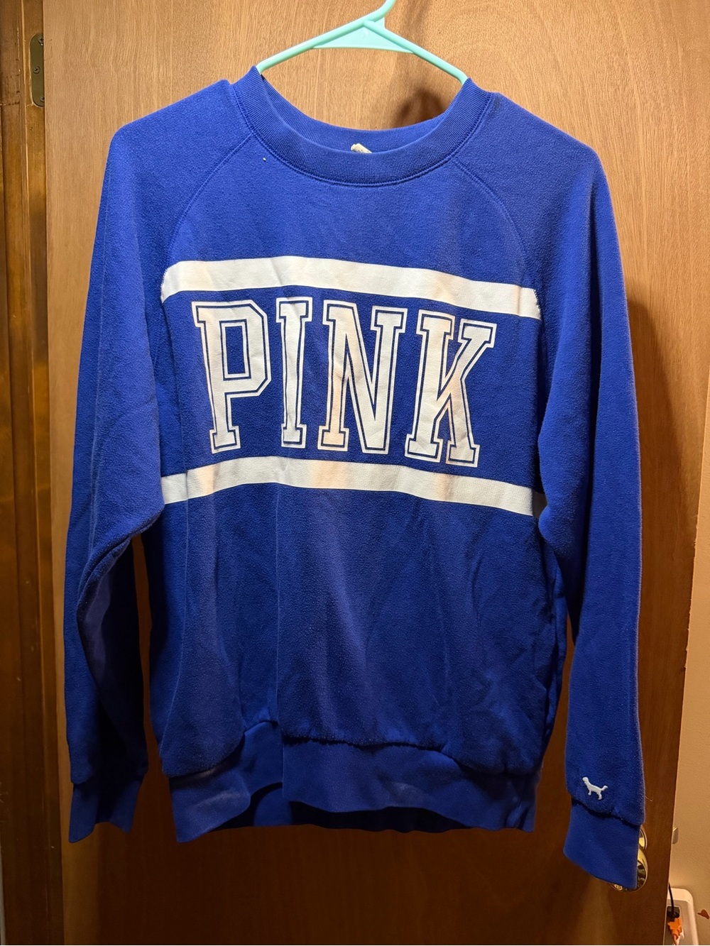 PINK Victoria's Secret by Victoria's Secret Royal Blue Crewneck Sweatshirt Xs